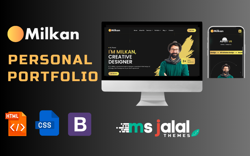 Milkan – Mehrseitige HTML-Vorlage für persönliches Portfolio