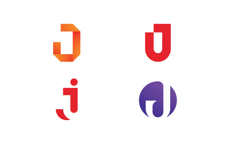 Modèle de conception d'icône de logo de lettre J V15