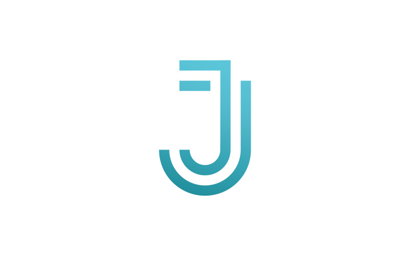 Modèle de conception d'icône de logo de lettre J V5