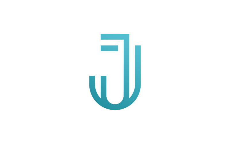Modello di progettazione dell'icona del logo della lettera J V12