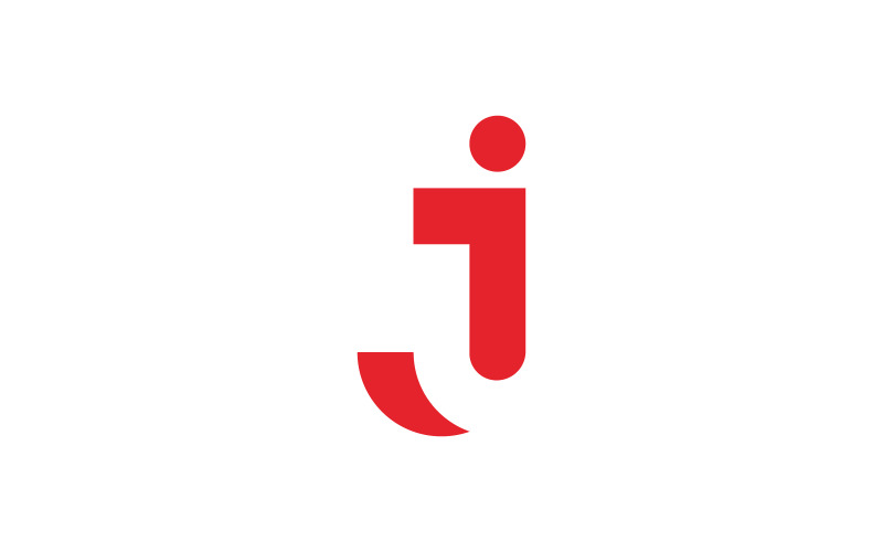 Modello di progettazione dell'icona del logo della lettera J V8