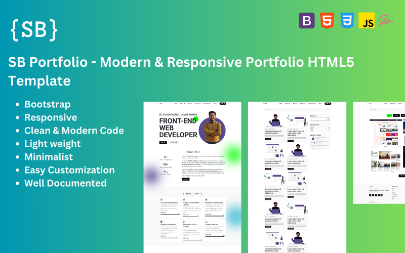 SB Portfolio – Minimalistische und reaktionsschnelle HTML5-Vorlage