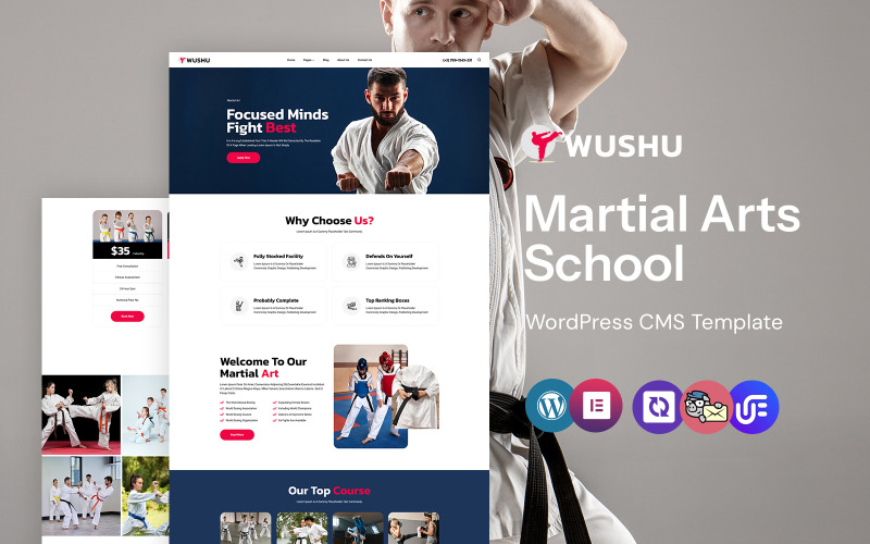 Thème WordPress Elementor pour écoles d'arts martiaux et de karaté