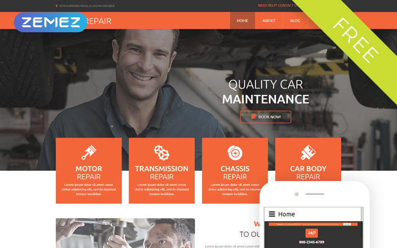 Car Repair - Car repair Free Modern Joomla Template