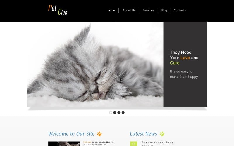 Darmowy szablon witryny - szablon witryny dla zwierząt domowych