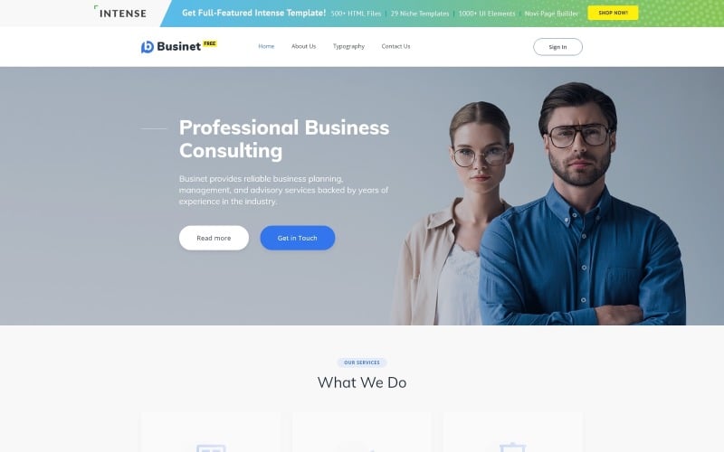 Free HTML5 Theme for Business Site Website Template