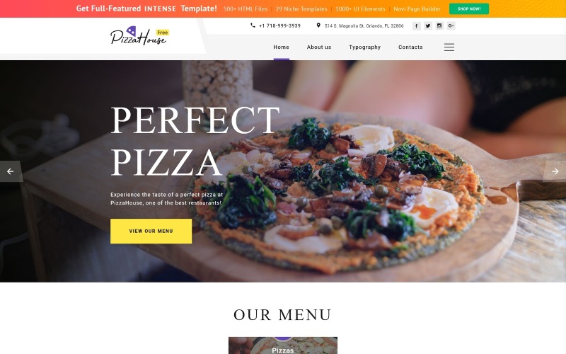 Gratis HTML5-tema för webbplatsmall för restaurangwebbplats