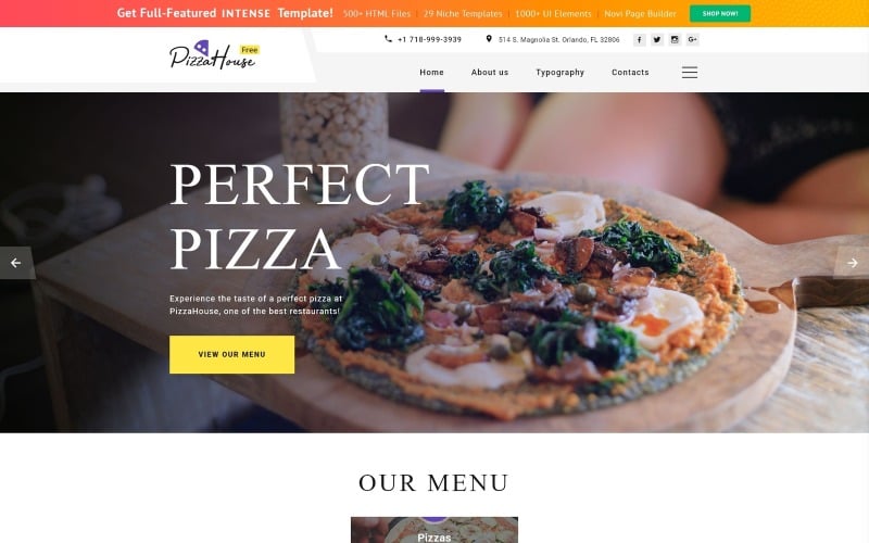Gratis HTML5-thema voor websitesjabloon voor restaurantwebsites