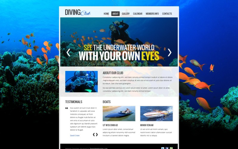Gratis websitesjabloon - Website-sjabloon voor duikclub