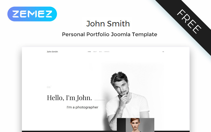 John Smith - modelo elegante de página pessoal do Joomla