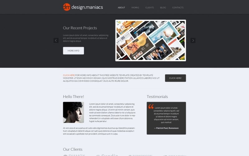 Kostenlose Design Studio HTML Theme Website-Vorlage