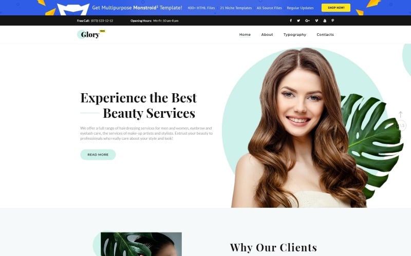 Kostenloses HTML5-Design für Website-Vorlagen für Spa-Salons