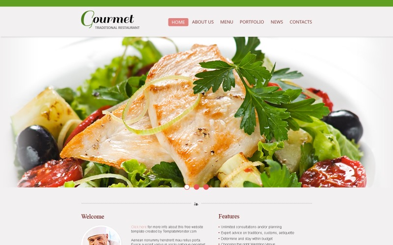 免费网站模板-餐厅网站模板
