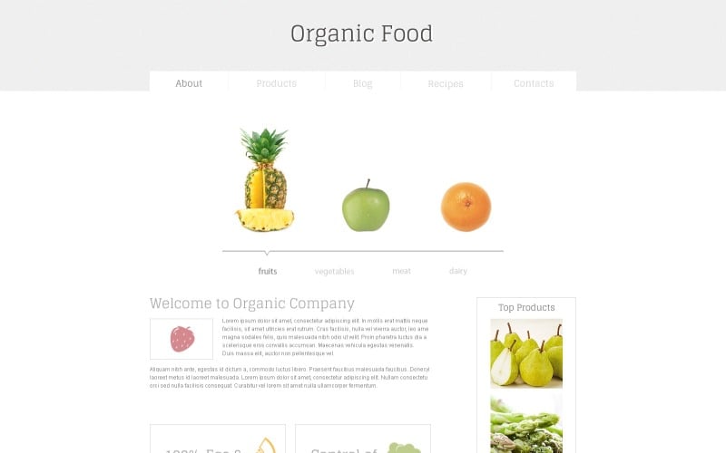 Organic Food Free HTML5 Template Website Template