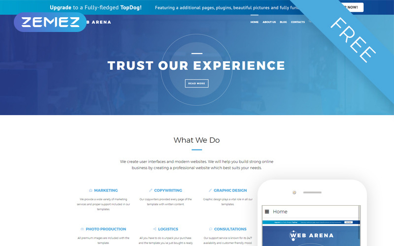 Web Arena - Modèle Joomla gratuit pour société de conseil