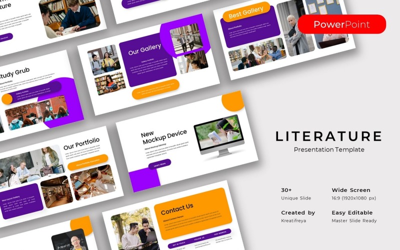 Modelo de PowerPoint sobre Literatura e Educação