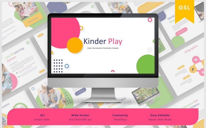 Kinderplay - Modelo de Slide do Google para Educação