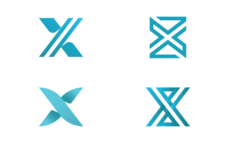 X Logo Design a šablona. v13