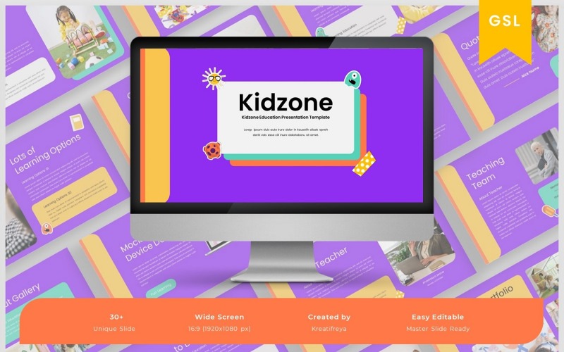 Kidzone - Onderwijs Google Slide-sjabloon