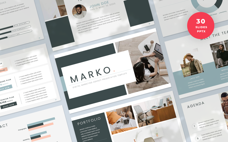 PowerPoint-Vorlage für die Präsentation einer digitalen Marketingagentur