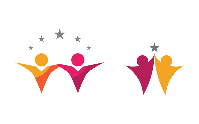 Conception d'un logo de réseau social et de groupe de soins humains v.46