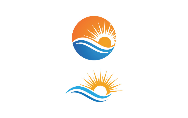Illustrazione vettoriale del logo liquido dell'onda d'acqua V1.90