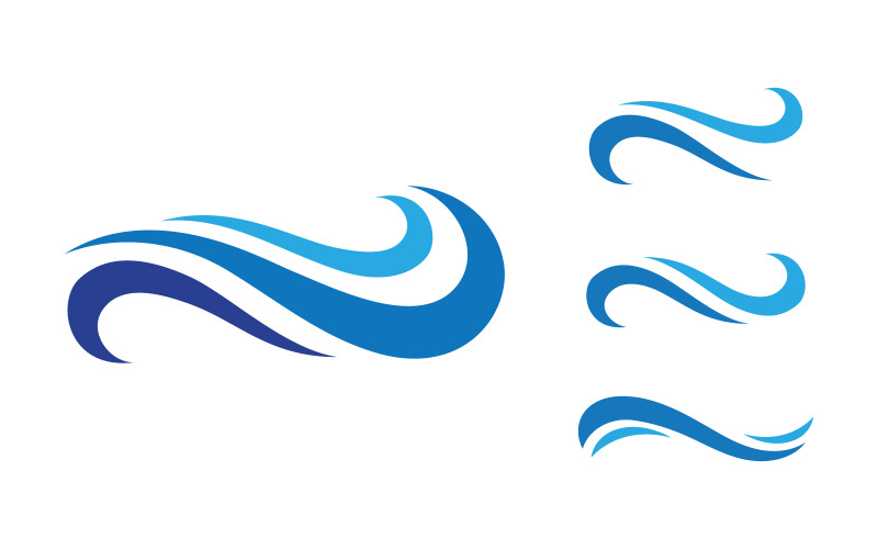 Ilustração de logotipo vetorial de onda de água líquida V1.91
