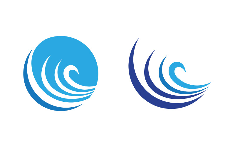 Ilustração de logotipo vetorial de onda de água líquida V1.92