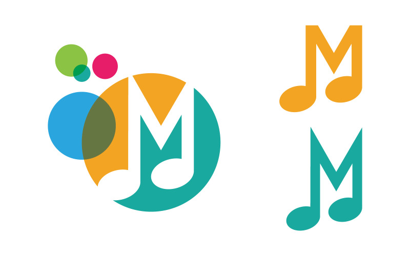 Modello di progettazione dell'illustrazione vettoriale del logo dell'icona della nota musicale v.4