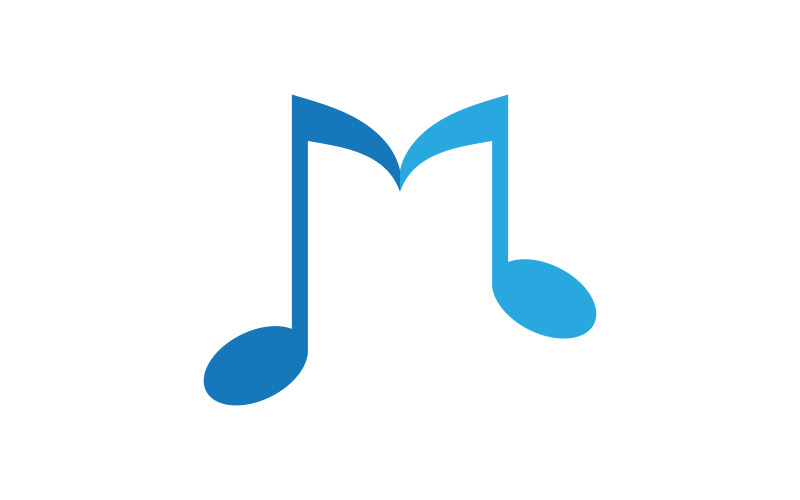 Modelo de design de ilustração vetorial de logotipo de ícone de nota musical v.3