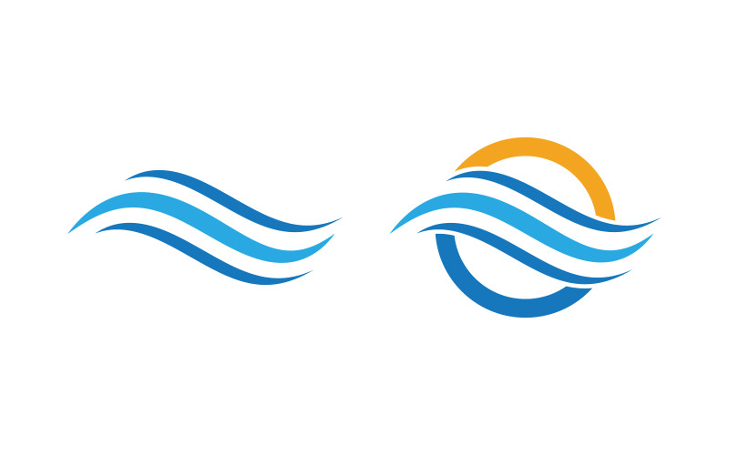 Vatten våg flytande vektor Logo illustration design V1.88