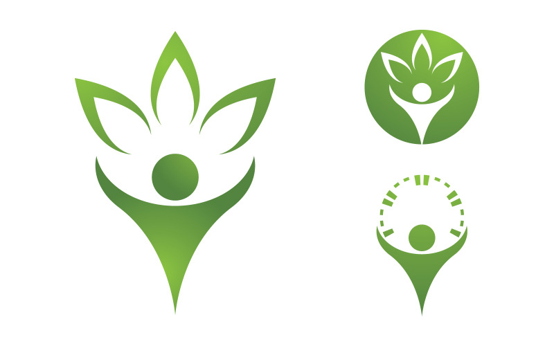 Gezond leven Menselijk karakter logo teken illustratie v.243