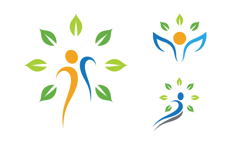 Gezond leven Menselijk karakter logo teken illustratie v.245