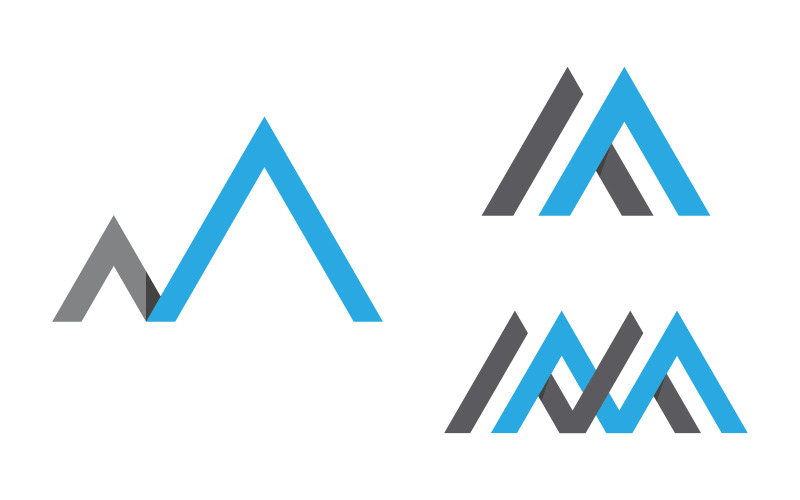 M Letter Logotyp affärsikon design illustration mall v.65