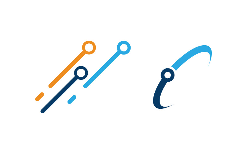 Modello di progettazione del logo dell'icona moderna del circuito tecnologico v.20