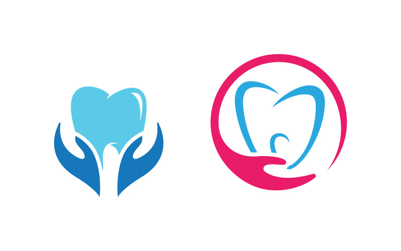 Modello di progettazione vettoriale dell'icona del logo per l'assistenza medica odontoiatrica v.63