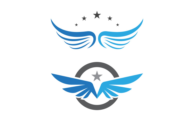 Eagle Hawk wing icon illustratio logotyp design v.10