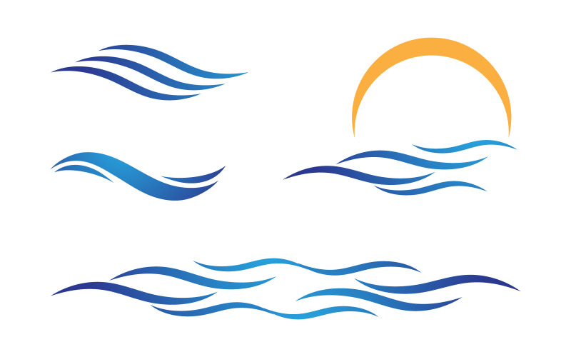Illustrazione vettoriale del logo liquido dell'onda d'acqua V1.95