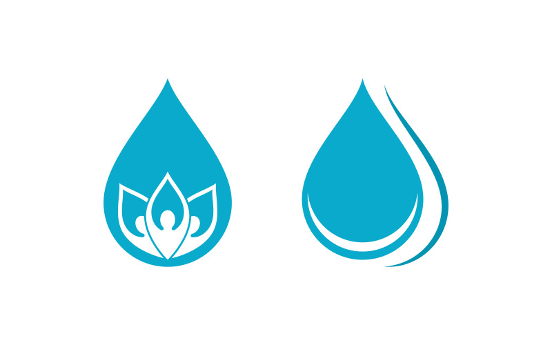 Illustrazione vettoriale del modello di logo idraulico a goccia d'acqua v.95