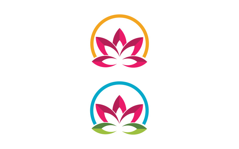 Logo del fiore di loto per salone di bellezza, cosmetici, cura della pelle, icona vettoriale v.86