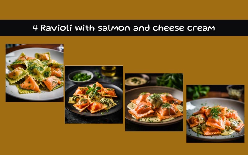 Ravioli met zalm en kaasroom
