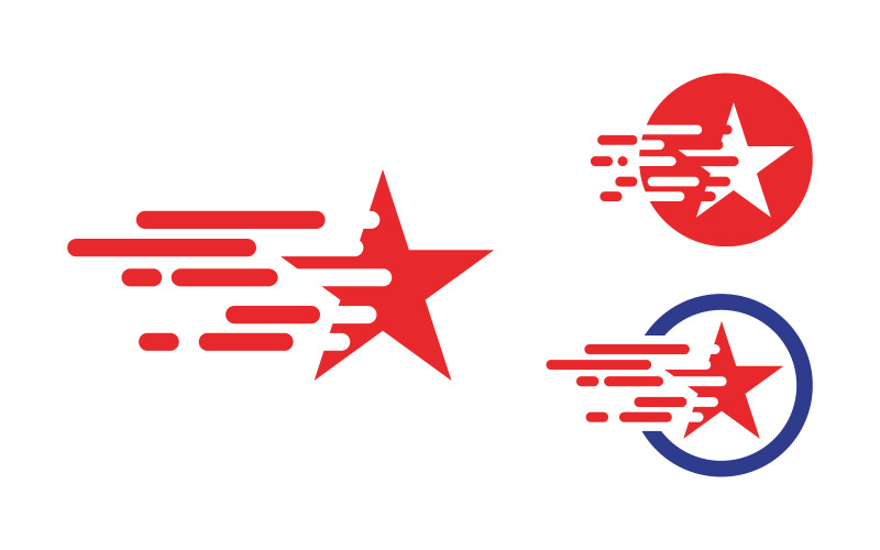 Illustrazione del logo del concetto di velocità del logo a stella design v.6