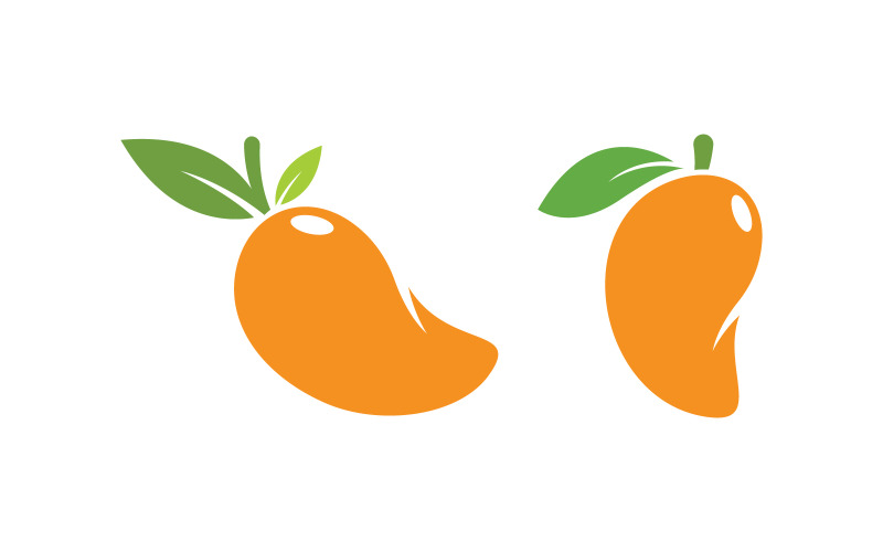 Mango vers fruit logo ontwerp Vector icoon Template v.8