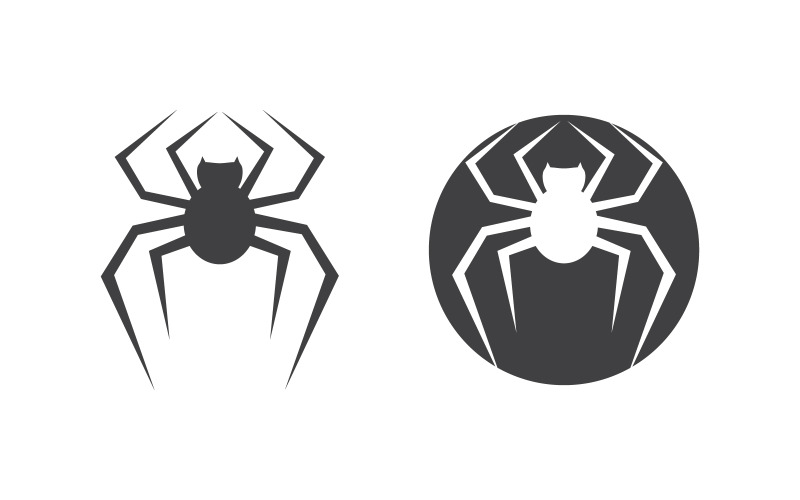 Modelo de design de ilustração de logotipo de ícone de aranha v.6