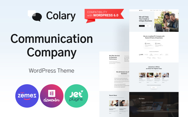 Colary - Communicatiebedrijf WordPress-thema