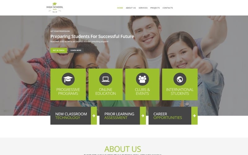 средняя школа продвижение wordpress тема