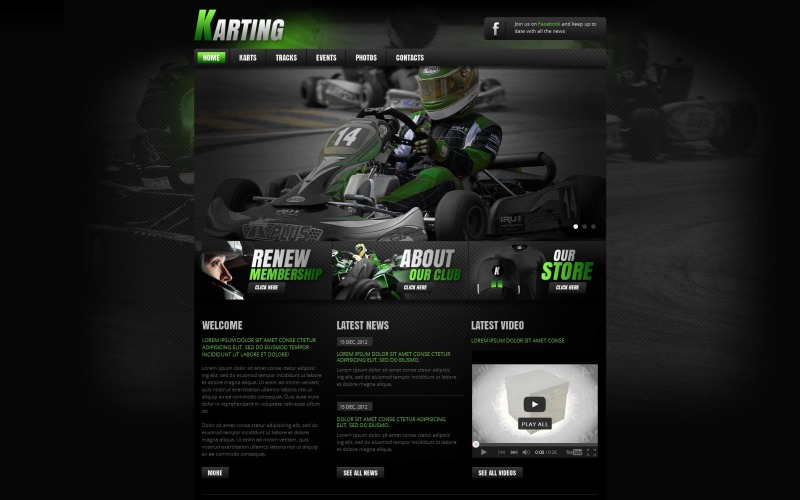 karting moto cms html шаблон