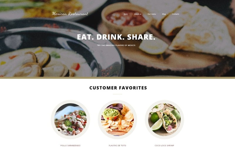 Meksika Restoranı - Meksika Restoranı Zarif Joomla Şablonu