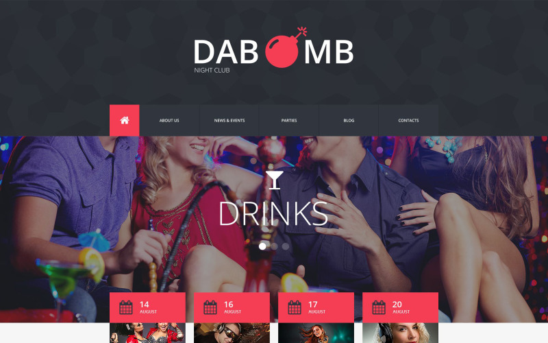 Modèle de site Web réactif de boîte de nuit