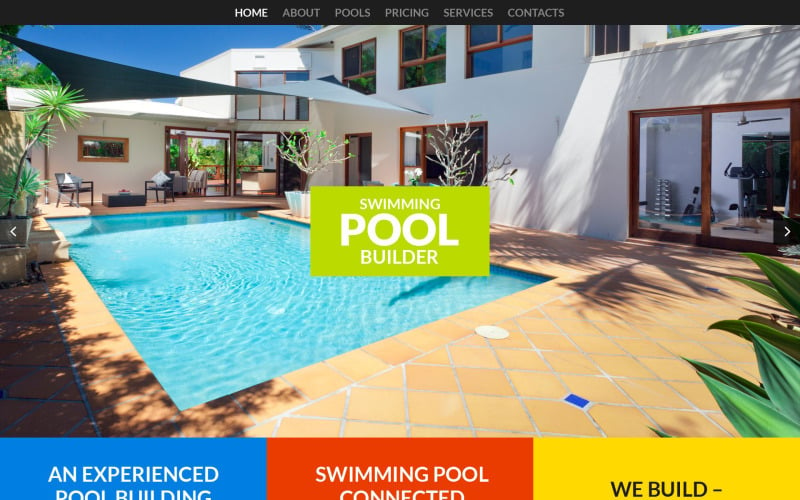 Modello di sito Web reattivo per piscina